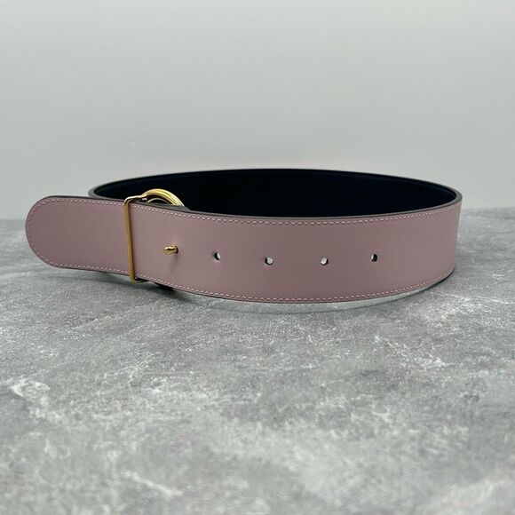 NWT Fendi Vitello Liberty F is Fendi Bi-Color Reversible Belt Black Pink Leather - Picture 10 of 15